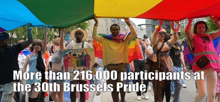 More than 216,000 participants at the 30th Brussels Pride