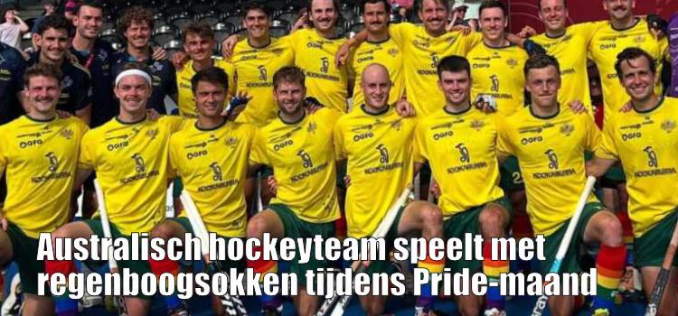 Australisch hockeyteam speelt met regenboogsokken tijdens Pride-maand