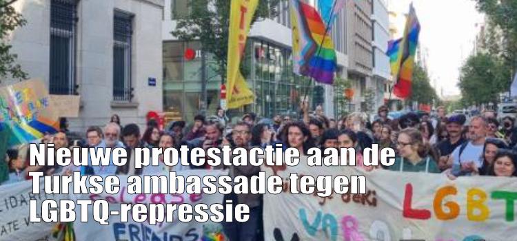Nieuwe protestactie aan de Turkse ambassade tegen LGBTQ-repressie